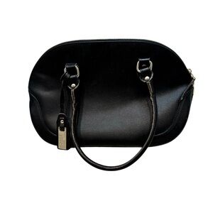 Nobile Roma Medium Black Leather Shoulder Purse Made in Italy